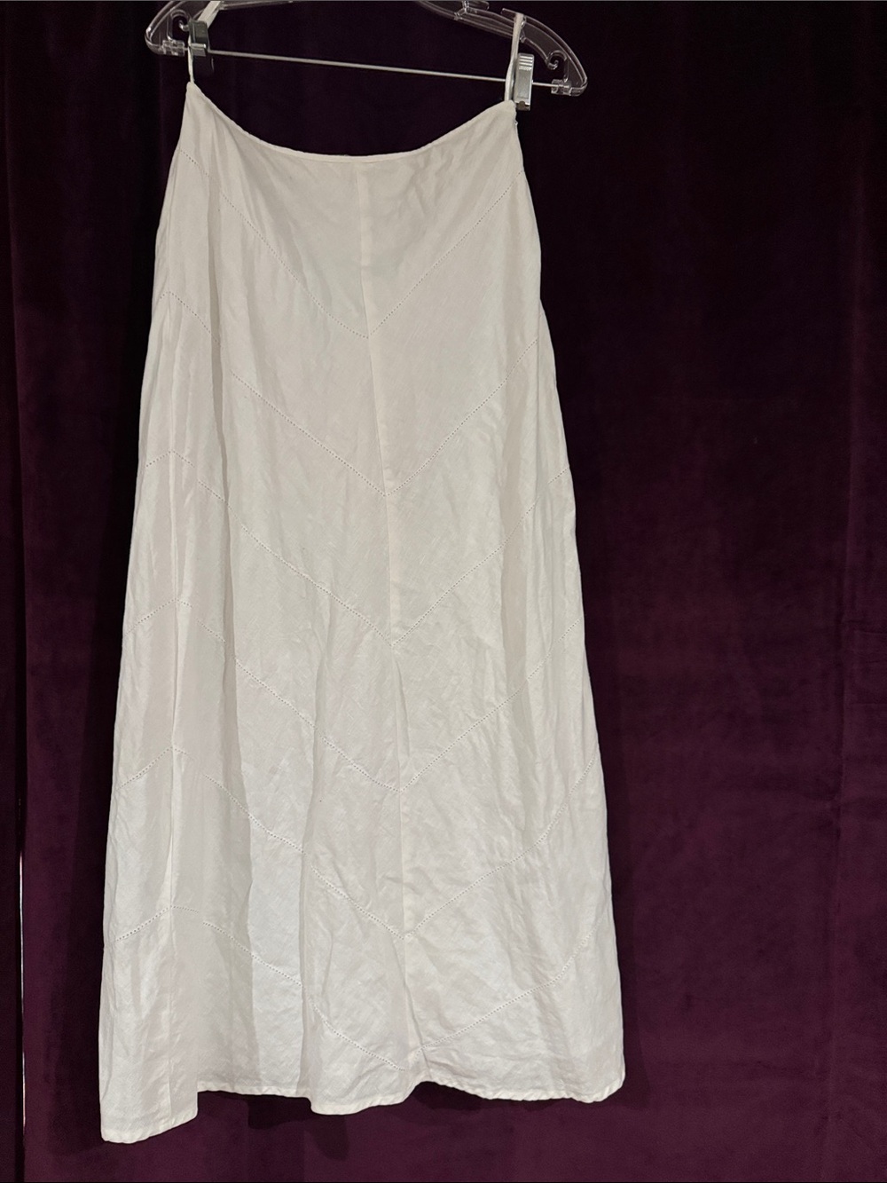 NWOT White Linen Women's A-Line Maxi Skirt